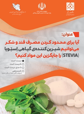 آیا برای محدود کردن مصرف قند و شکر می‌توانیم شیرین‌کننده‌ی گیاهی اِستِویا (Stevia) را جایگزین این مواد کنیم؟